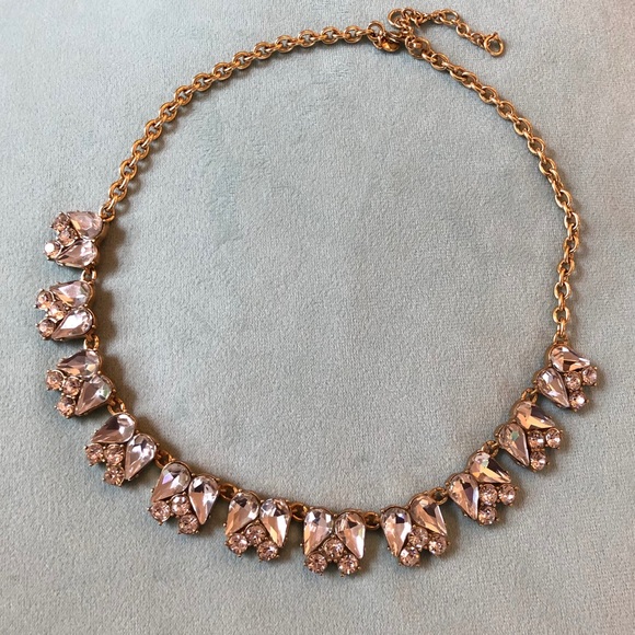 J CREW Gold Tone Chain, Cut Crystal Necklace - Picture 4 of 8